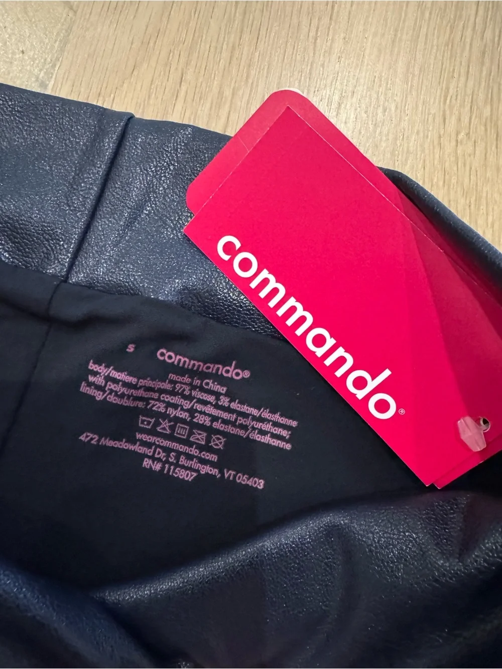 Commando Black Faux Leather Split-Hem Pants